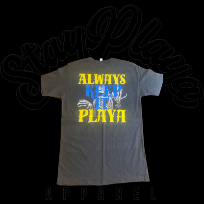 Always Keep It Playa T-Shirt (Black/Royal Blue/ Yellow)